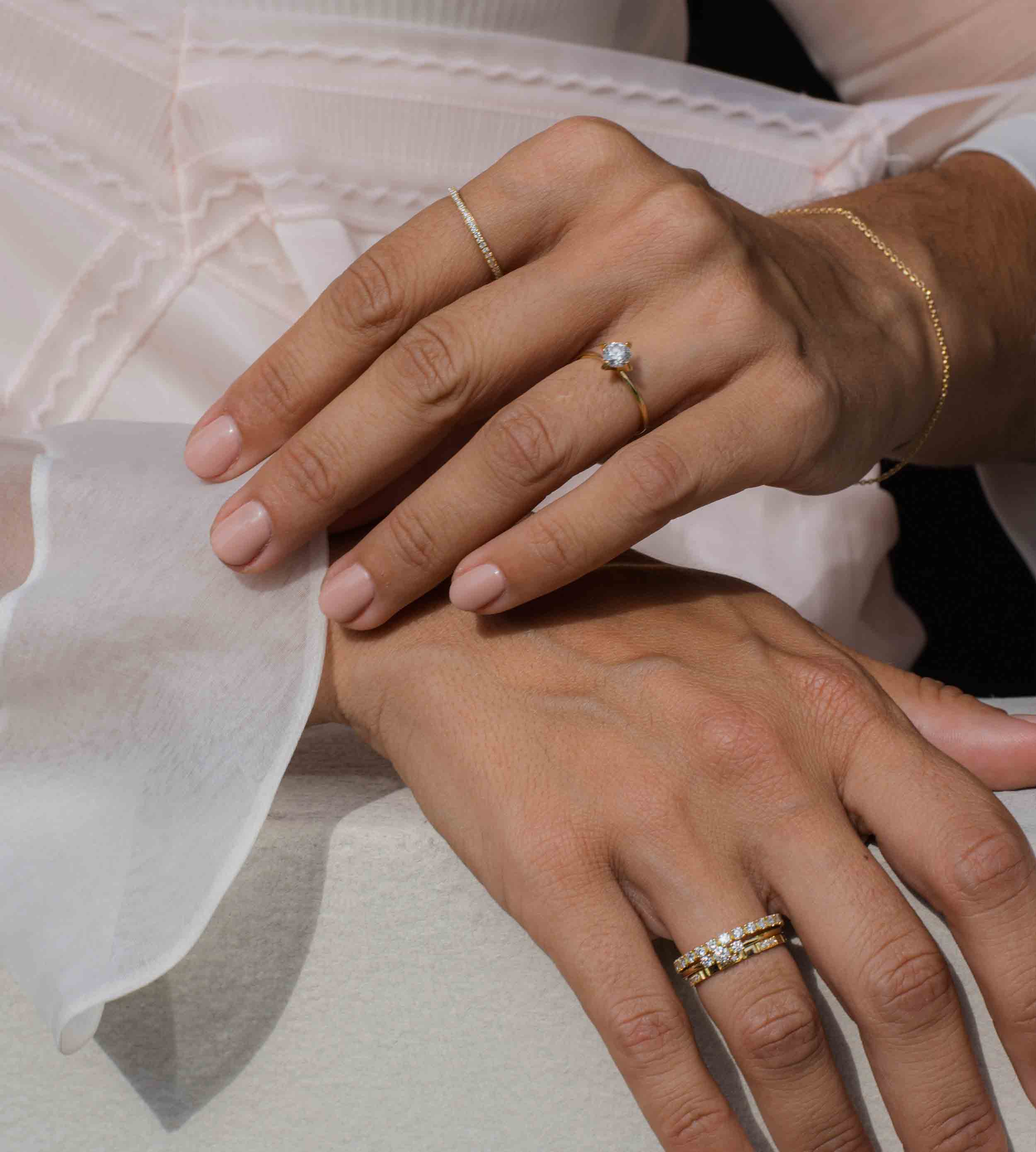 Middle Finger Wear Engagement Ring Woman Hand The Ring Finger