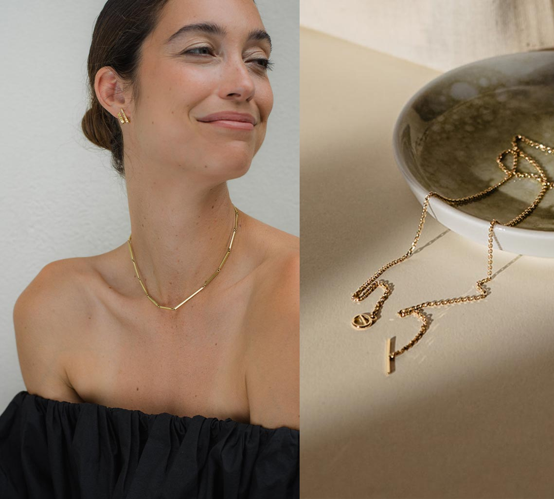 Frau mit Goldkette aus 18 Karat Gold