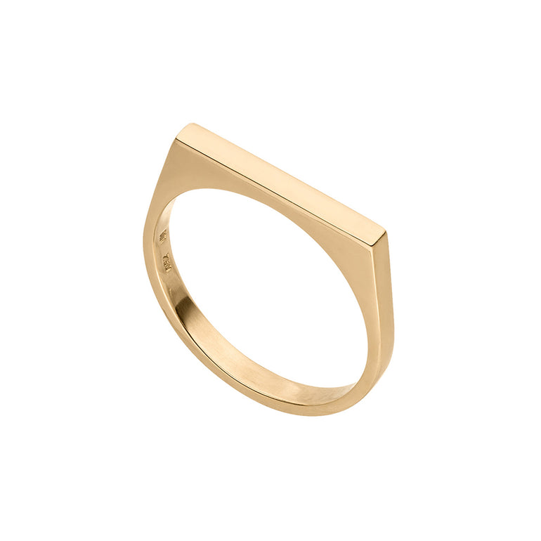 schlichter nachhaltiger Siegel Ring aus Gelbgold