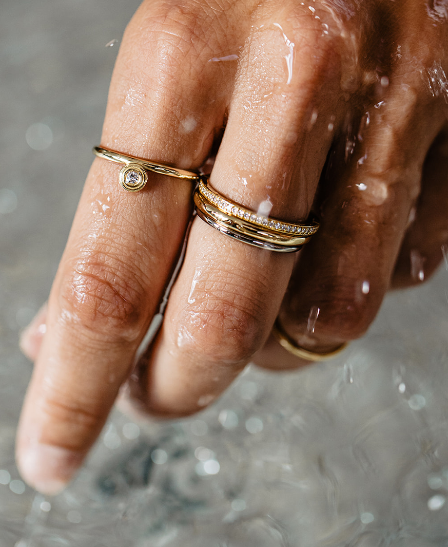 Beispiel Kombination beim Ring Stacking mit Ringen von Maren Jewellery