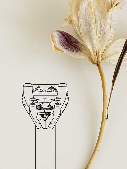 Ring mit Blütenfassung und Blüte