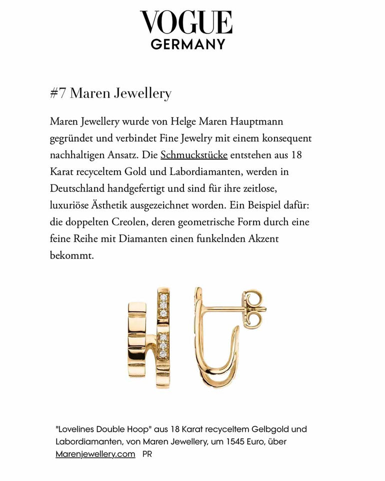 Maren Jewellery Lovelines Double Hoop in der Vogue