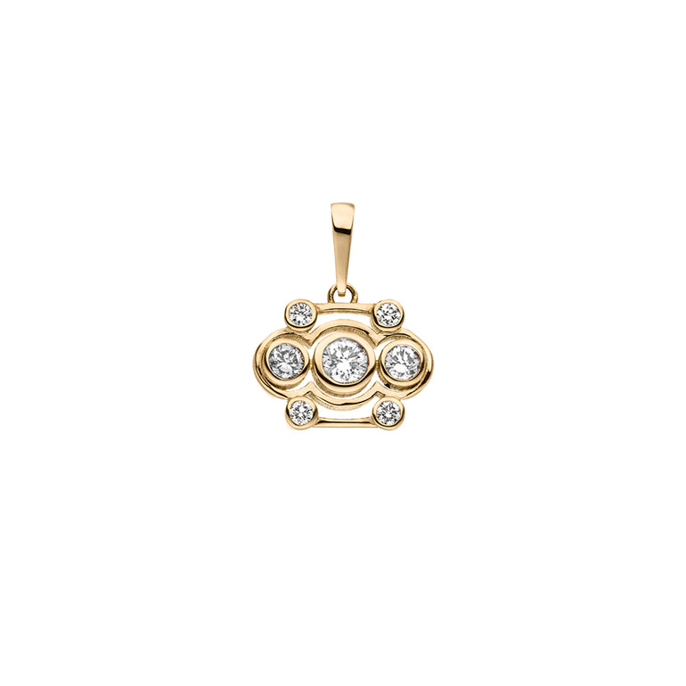 Grafischer Luxus Schmuck Anhänger mit weißen Labordiamanten