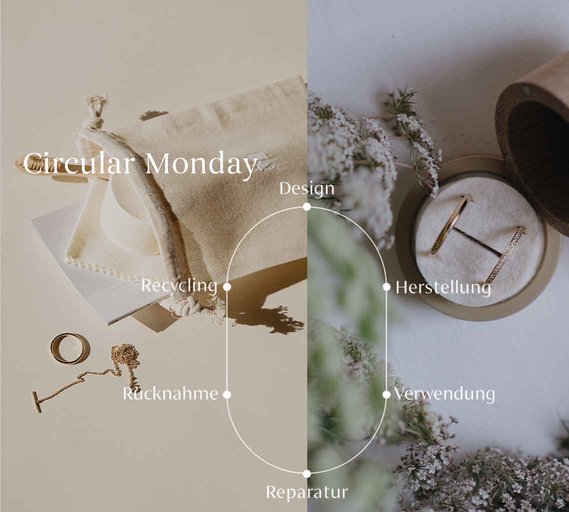 Circular Monday erklärung mit dem Circular Model von Maren Jewellery sowie dem Reinigungsset das man beim Kauf einer Schmuckstücks geschenkt bekommt