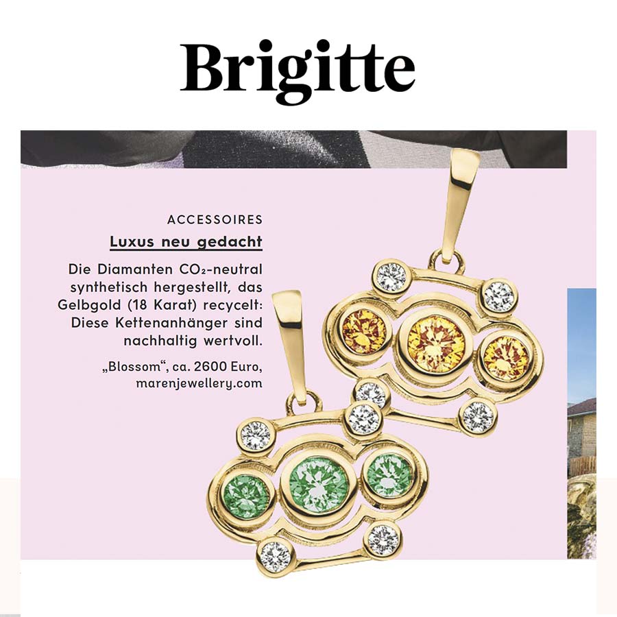 Blossom Anhänger als nachhalitger Luxus in der Brigitte