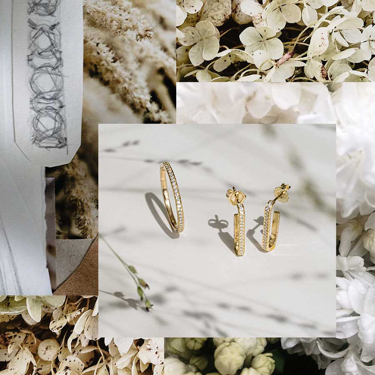 Inspiration behind designer jewelry made of gold, jewelry with wild blossoms