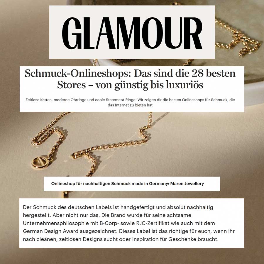Maren Jewellery eines der besten Schmuck Onlineshops laut Glamour