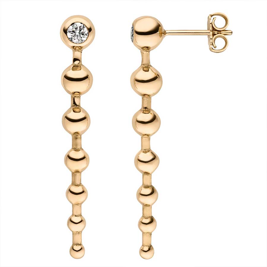 Cosmic Dreams Ohrringe: 18k Goldperlen an Stecker