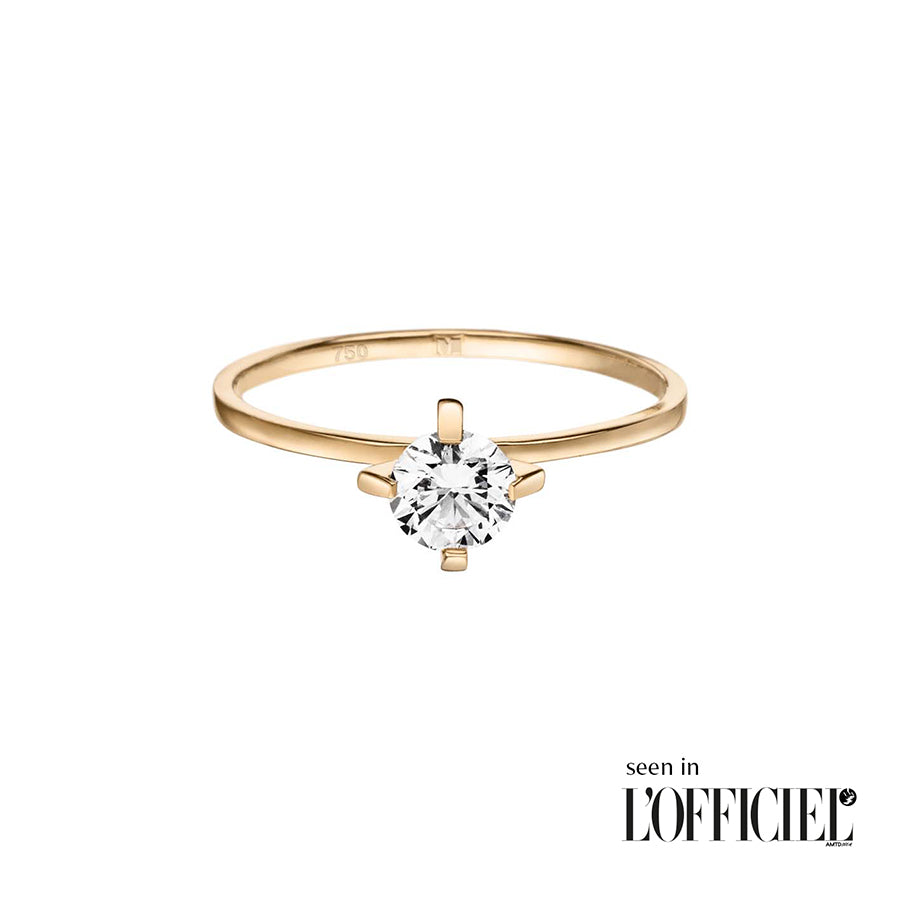 Edler Solitaer Ring aus recyceltem Gold und 0,5ct Labordiamant von Maren Jewellery gesehen in der L'Officiel