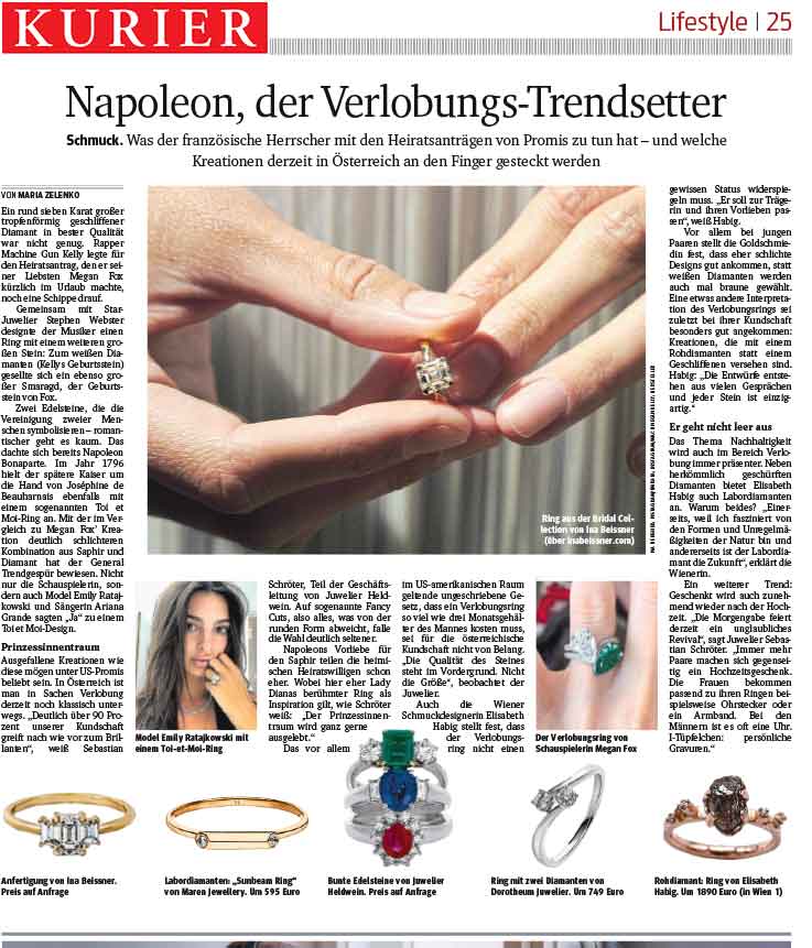 Die Kurier AT stellt Sunbeam Verlobungsring von Maren Jewellery vor