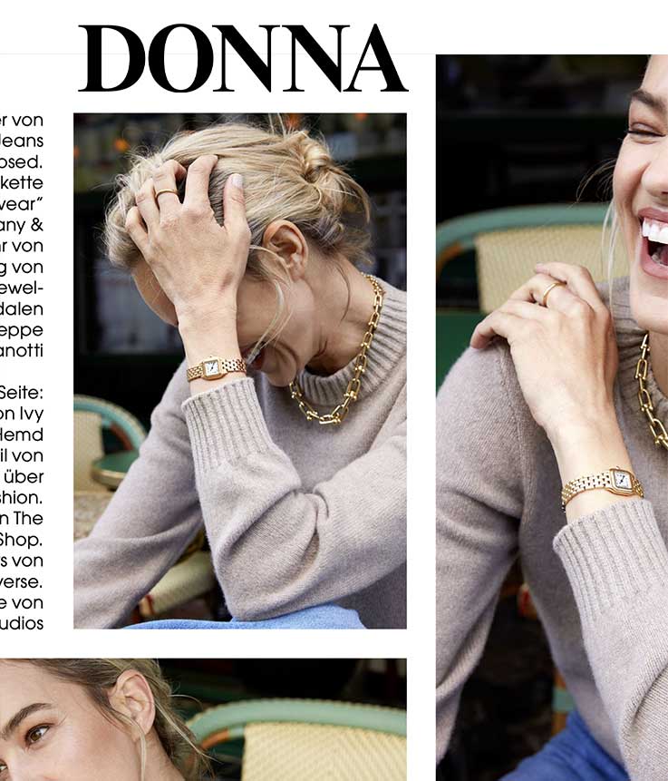 Der Bold Essential Ring aus recyceltem Golf von Maren Jewellery wird in der Donna beworben