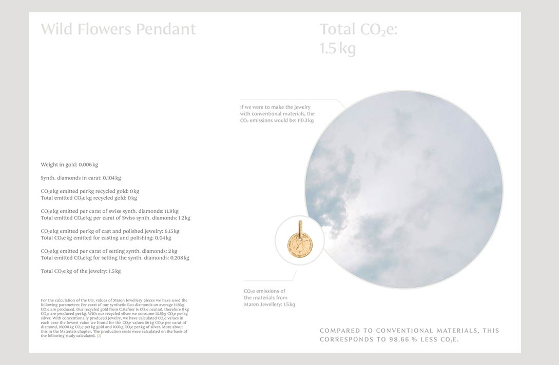Wild Flowers Pendant Co2 emitted