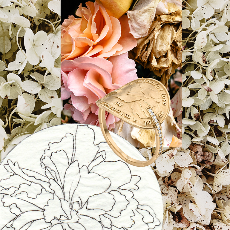 Flower Ring Design Award Coin Ring