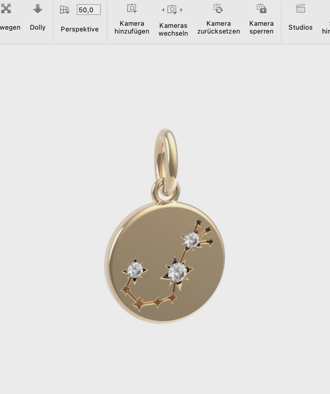 Video eines sonderangefertigen Sternzeichenanhängers von Maren Jewellery aus recyceltem Gold und Labordiamanten