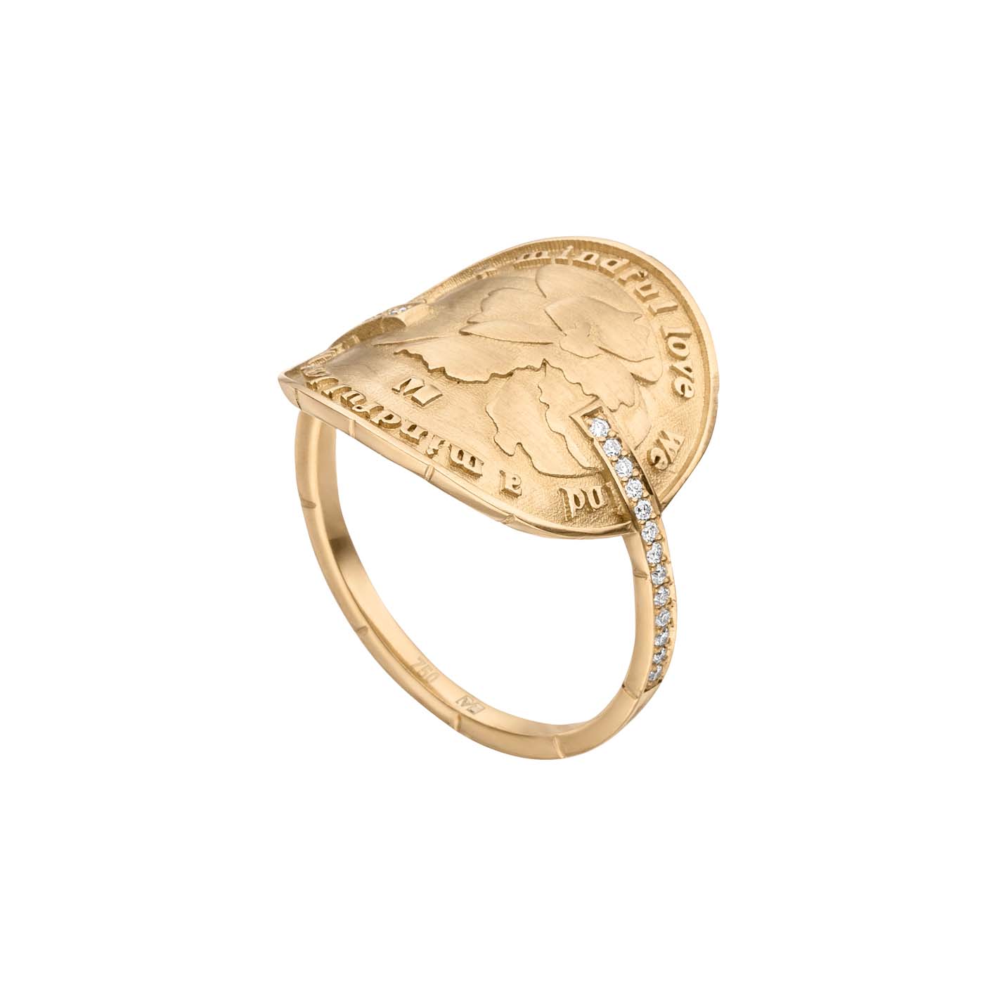 Blumen Ring: Design Award Münz Ring