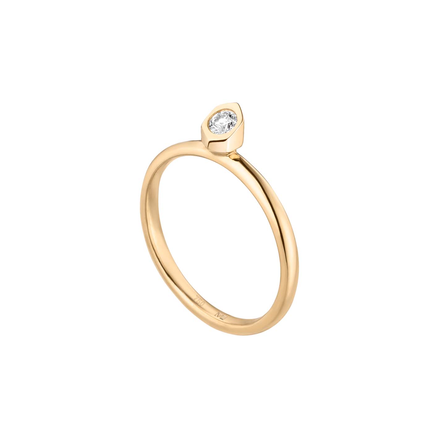 Unaufdringlicher Ring mit kleinem Diamant